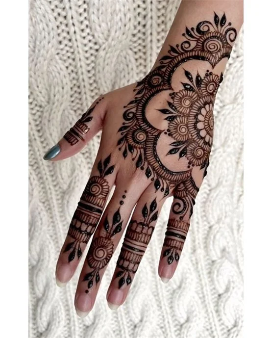 Intricate Extension Blending Into Lace Back Hand Mehndi Design Intricate Extension Blending Into Lace Back Hand Mehndi Design